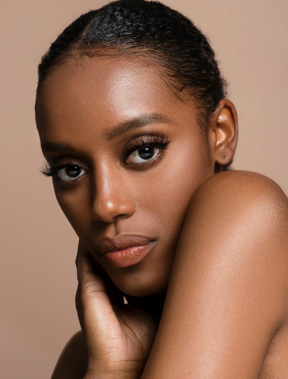 close up photo of woman s beautiful face