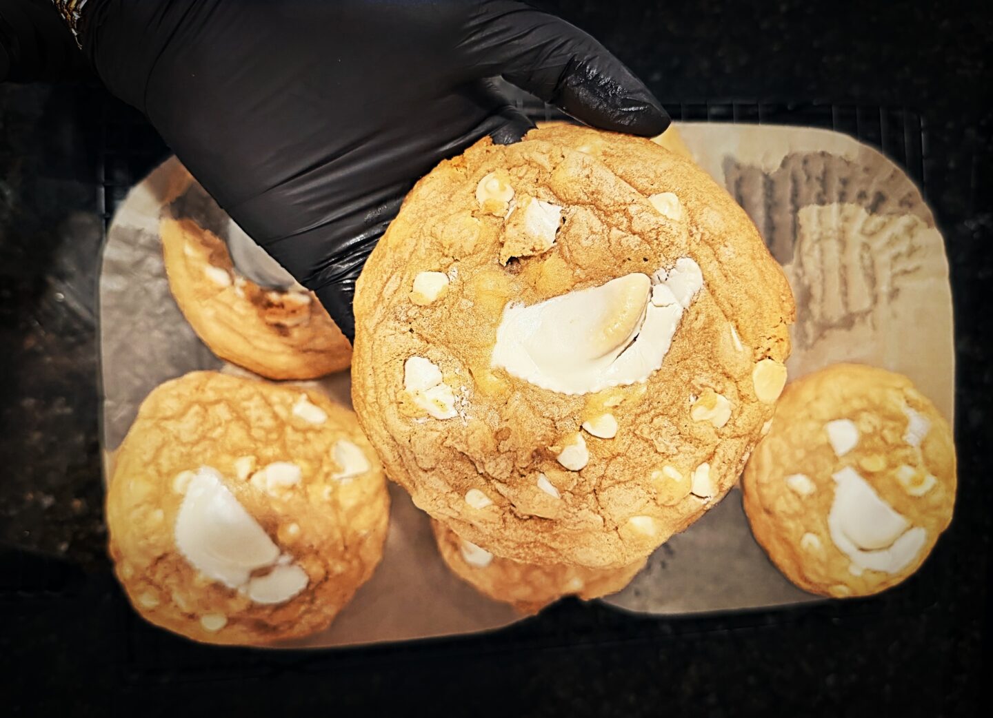 gooey white chocolate chip cookies cover photo recipe